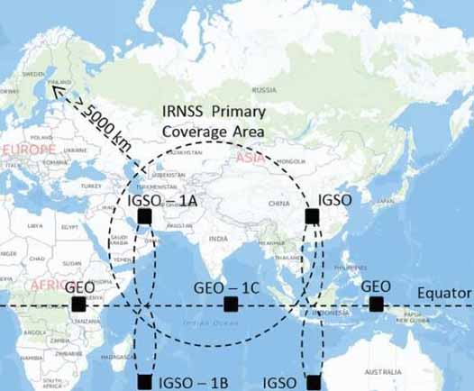 印度的區(qū)域導航系統(tǒng)僅能覆蓋印度及其附近